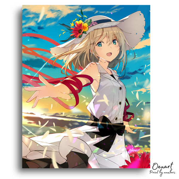 Anime Girl in a Hat - Anime Painting Set