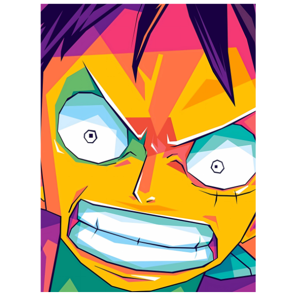 One Piece: Angry Luffy Pop Art - Anime Painting Set