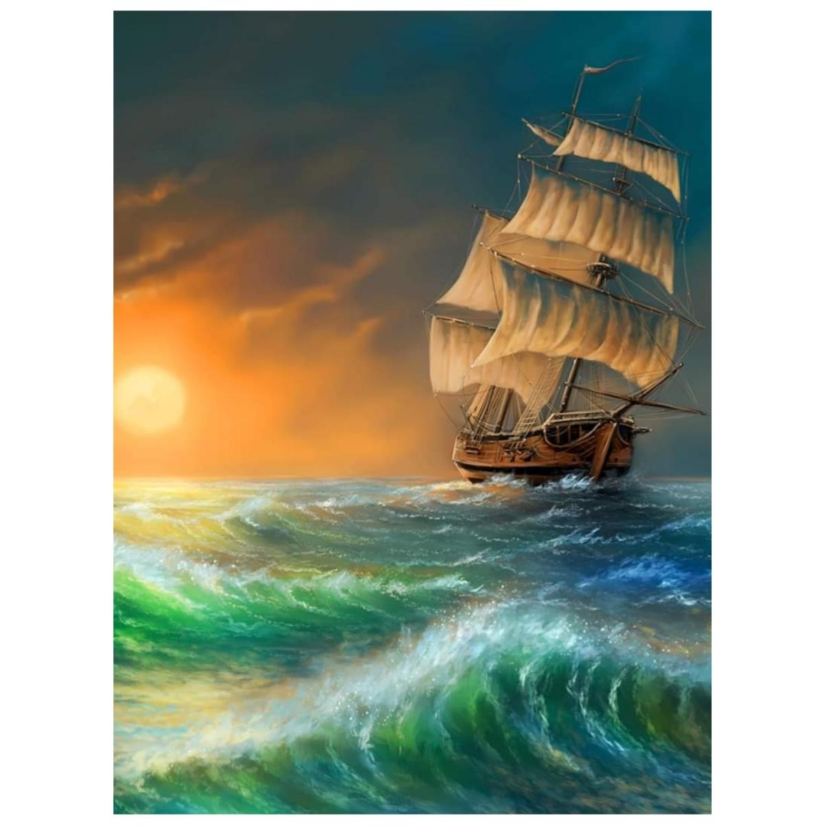 Waves & Ship - Paint By Numbers Kit