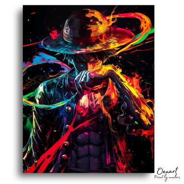 One Piece: Luffy Splashed Colors - Anime Paint By Numbers Kit