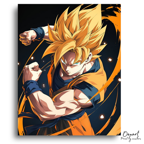 Dragon Ball Z: Goku In Action - Anime Diamond Painting