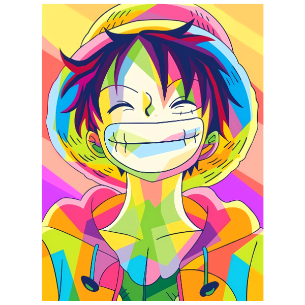 One Piece: Luffy Smiling Pop Art - Anime Painting Set