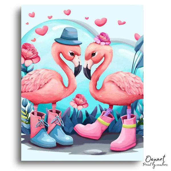 Flamingo Couple: Childrens Art Set