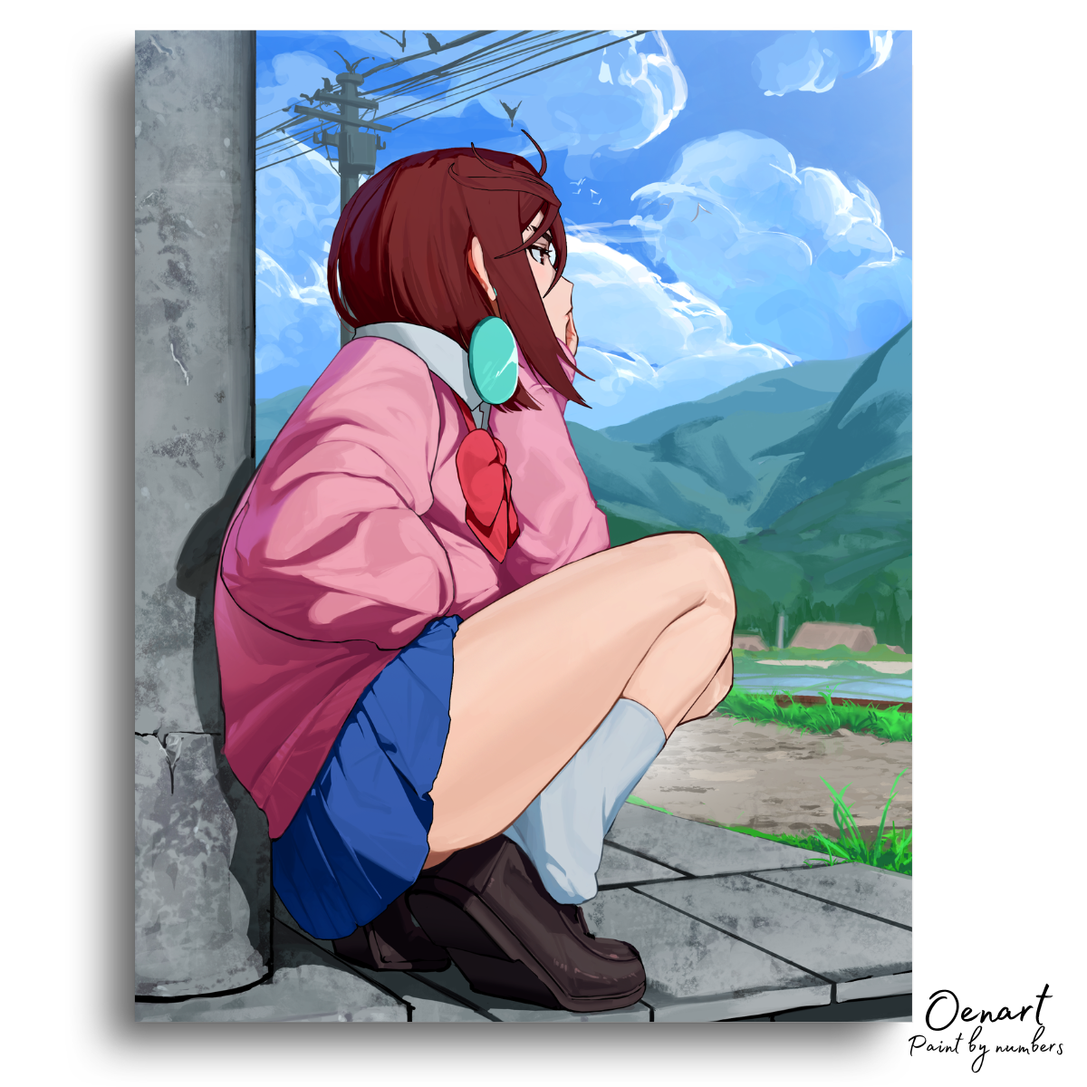 Dandadan: Momo Waiting - Anime Paint By Numbers Kit