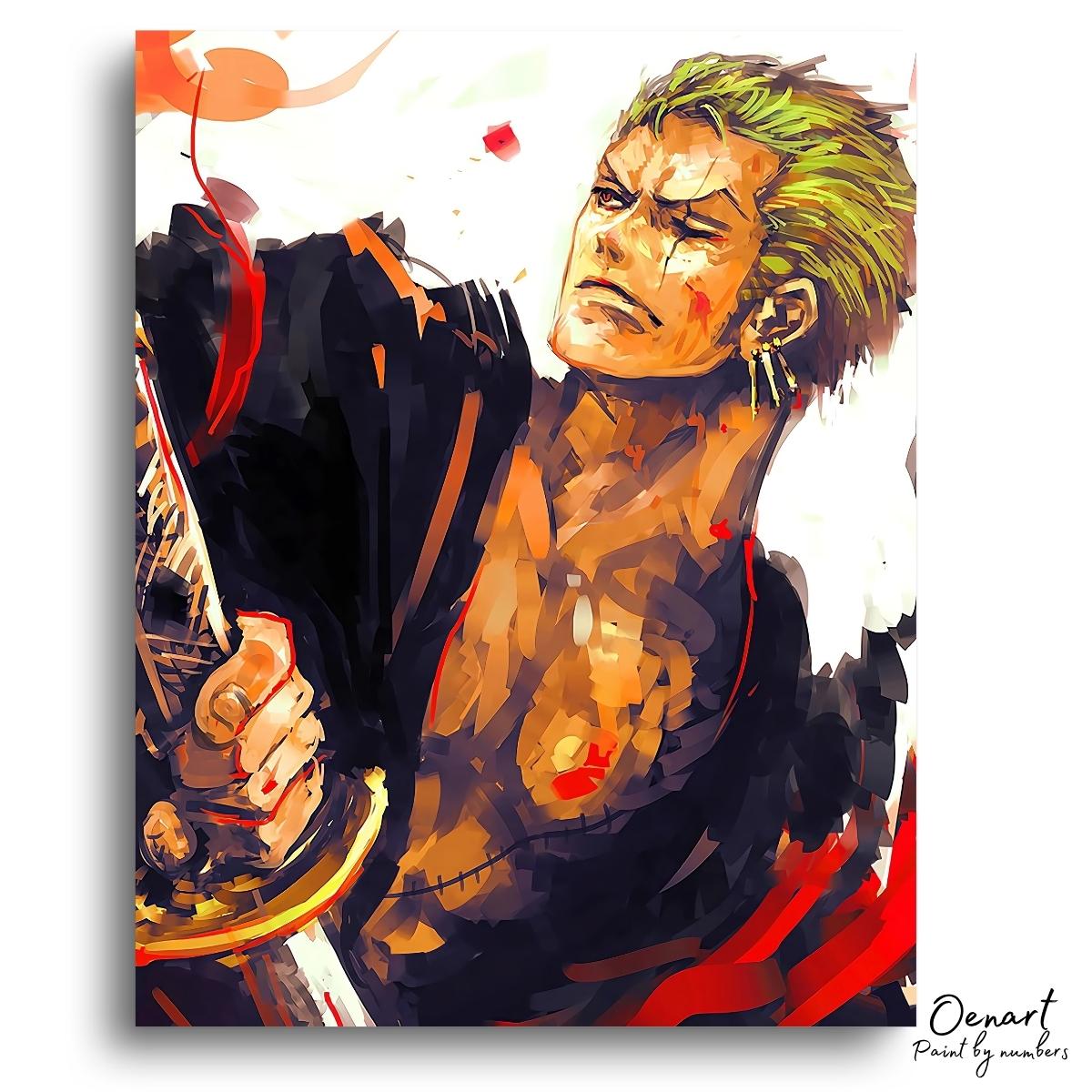 One Piece: Zoro Paint - Anime Paint By Numbers Kit