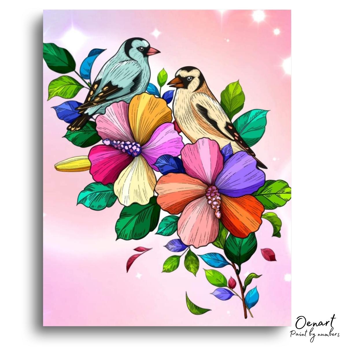 Birds & Flowers - Diamond Painting Kit-Oenart™