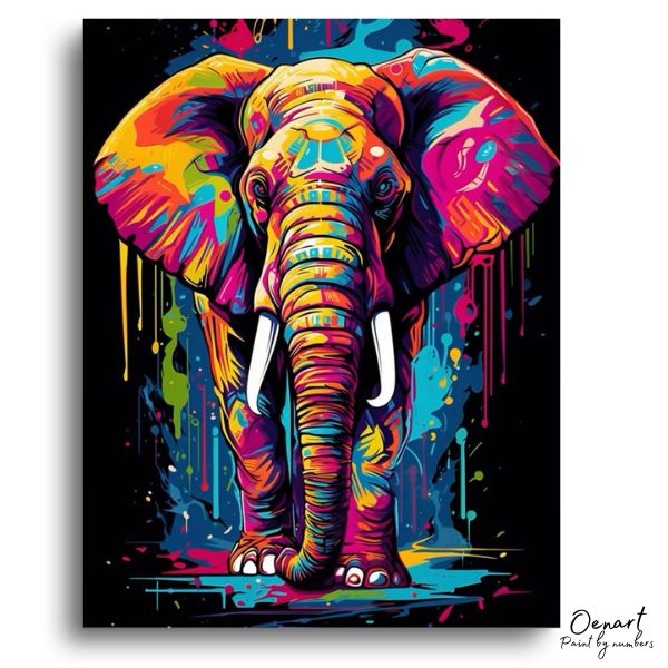 Vibrant Elephant: Paint By Numbers Kit