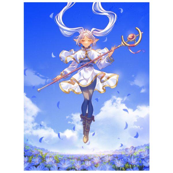 Frieren Beyond Journey's End: Frieren in Blue Moonweed Field - Anime Painting Set