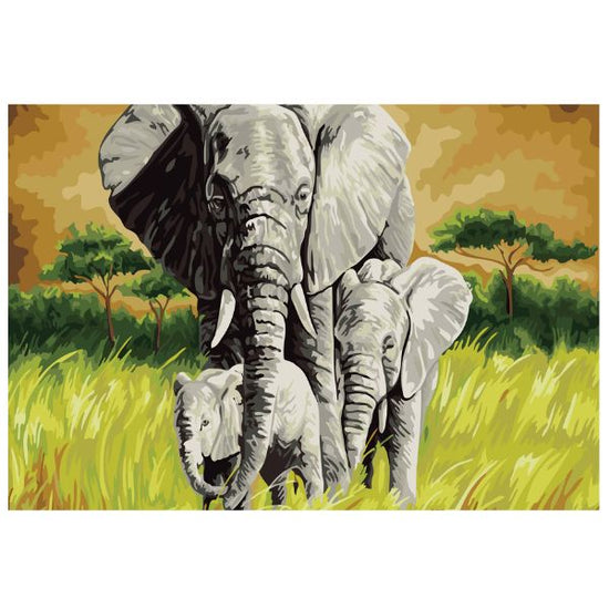 African Elephants - Paint By Numbers Kit