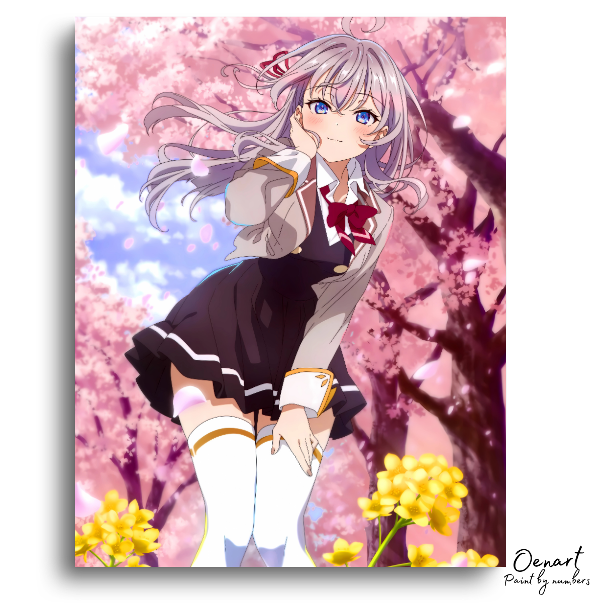 Alya Sometimes Hides Her Feelings in Russian: Alya Under Cherry Blossom Tree - Anime Paint By Numbers Kit