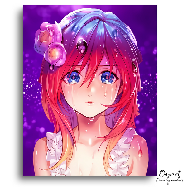 Anime Girl: Crying - Anime Paint By Numbers Kit