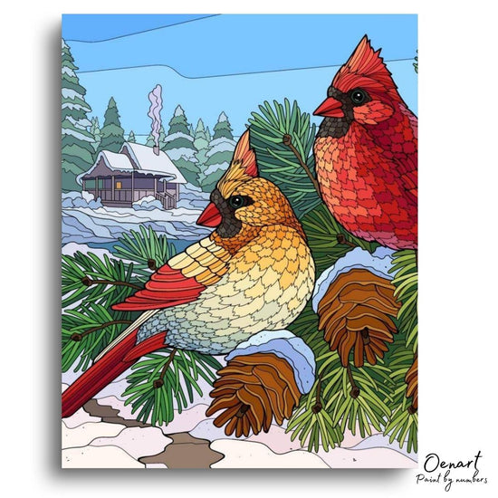 Birds Couple: Paint By Numbers Kit