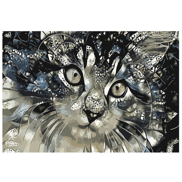 Black & Grey Cat: Paint By Numbers Kit