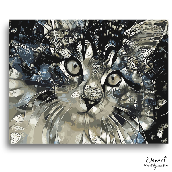 Black & Grey Cat: Paint By Numbers Kit