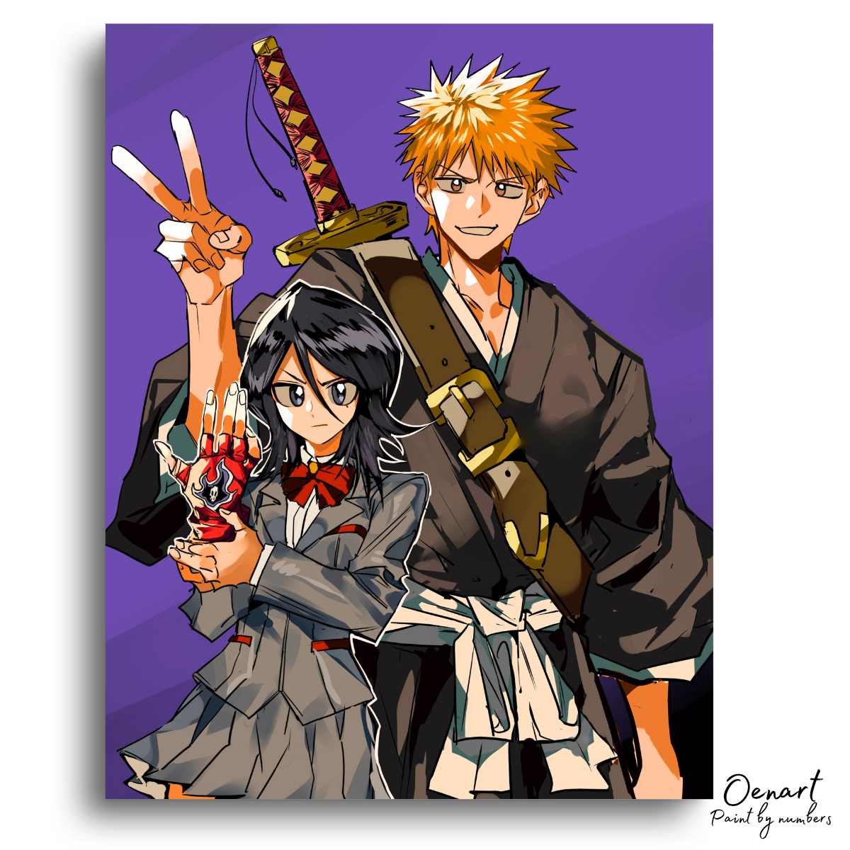 Bleach: Ichigo and Rukia - Anime Paint By Numbers Kit