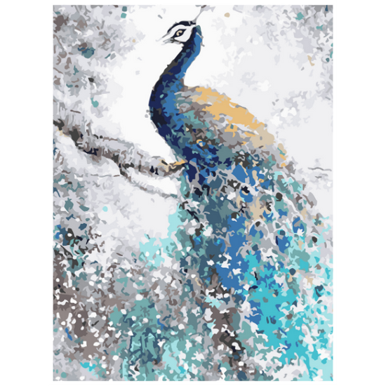 Blue Peacock - Paint By Numbers Kit