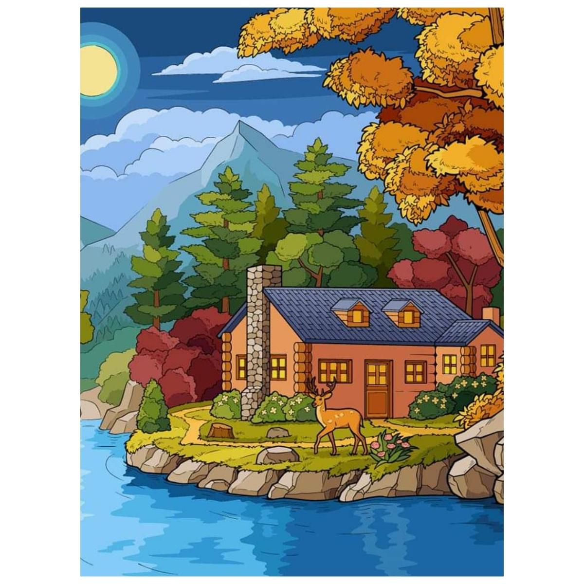 Cabin By Night - Paint By Numbers Kit