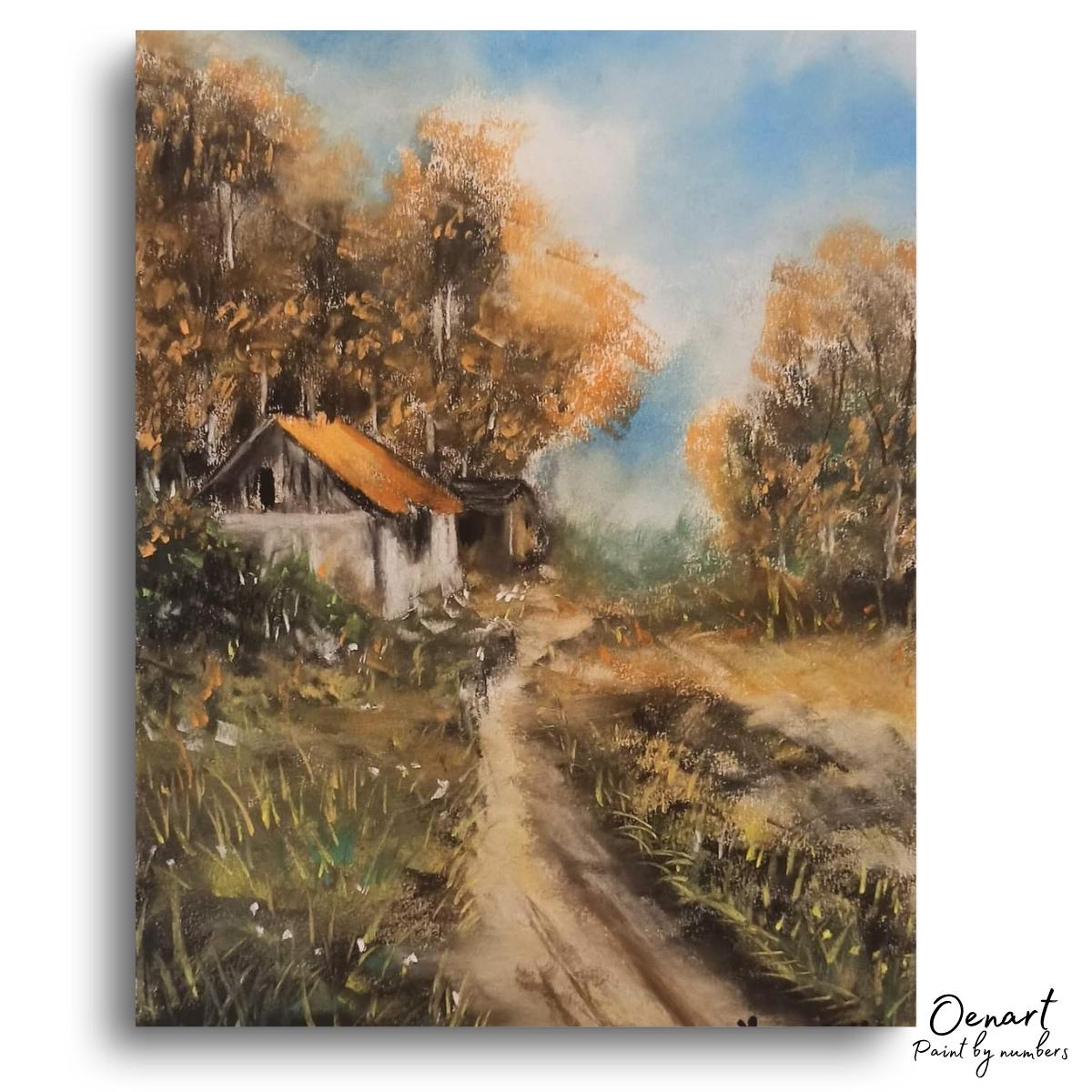 Cabin By The Road - Paint By Numbers Kit