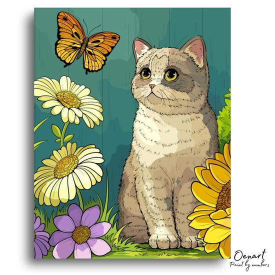 Cat & Butterfly: Paint By Numbers Kit