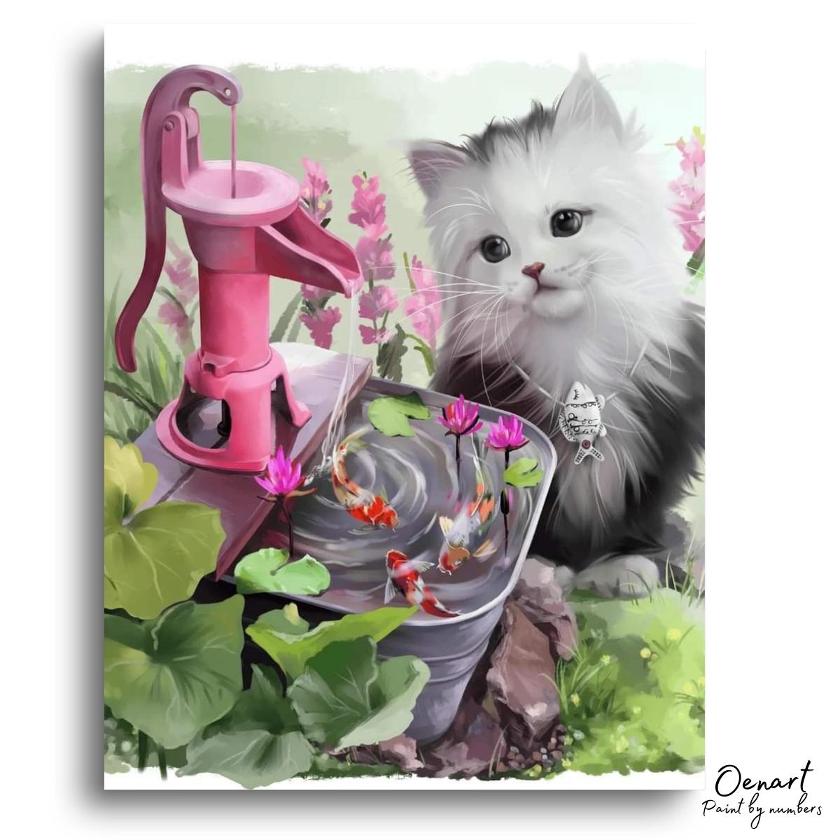 Cat & Fish: Paint By Numbers Kit