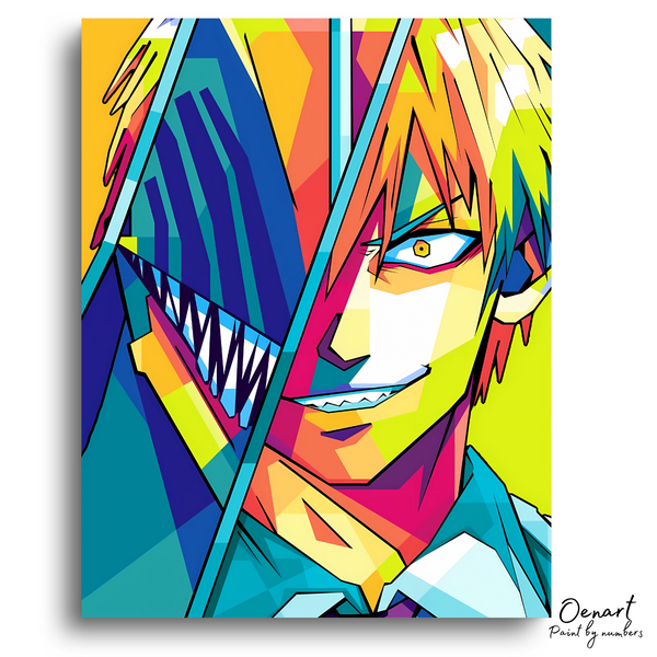 Chainsaw Man: Denji Wpap Pop Art - Anime Paint By Numbers Kit