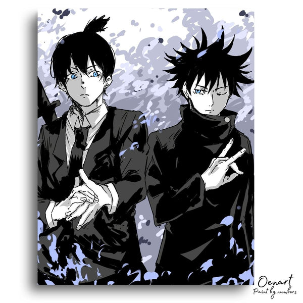 Chainsaw Man x Jujutsu Kaisen: Aki and Megumi - Anime Paint By Numbers Kit