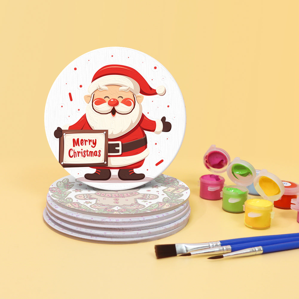 Christmas Vibe Paint by Numbers Coaster Set