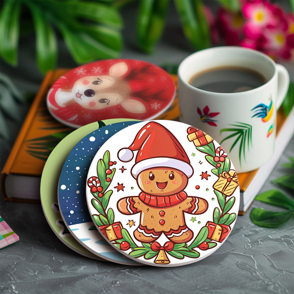 Christmas Vibe Paint by Numbers Coaster Set