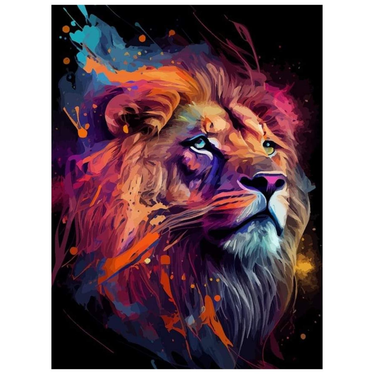 Colored Lion: Paint By Numbers Kit