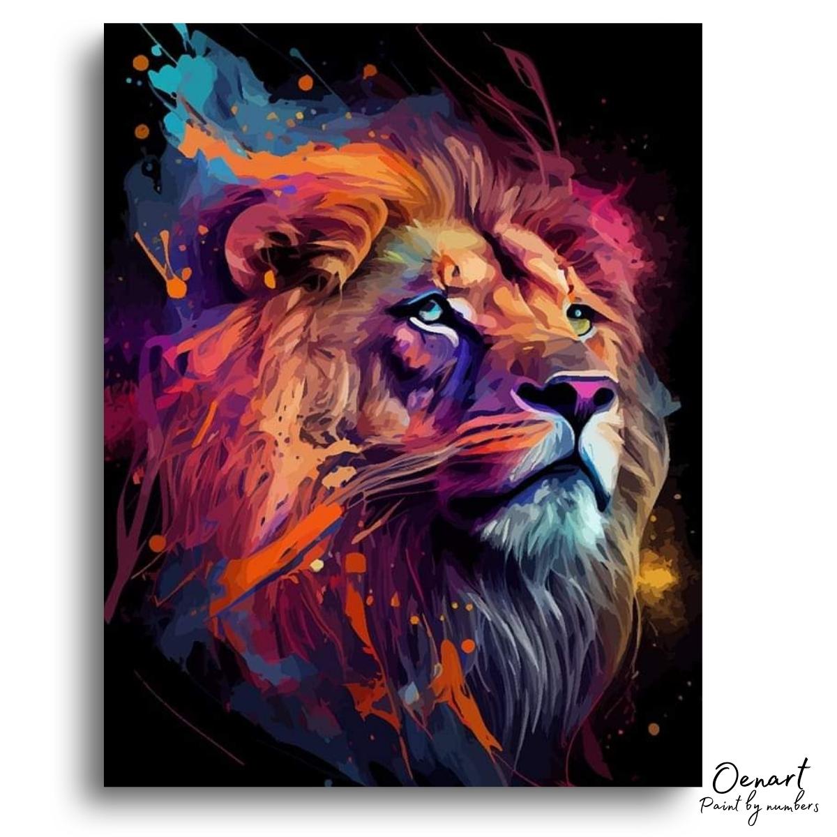 Colored Lion: Paint By Numbers Kit