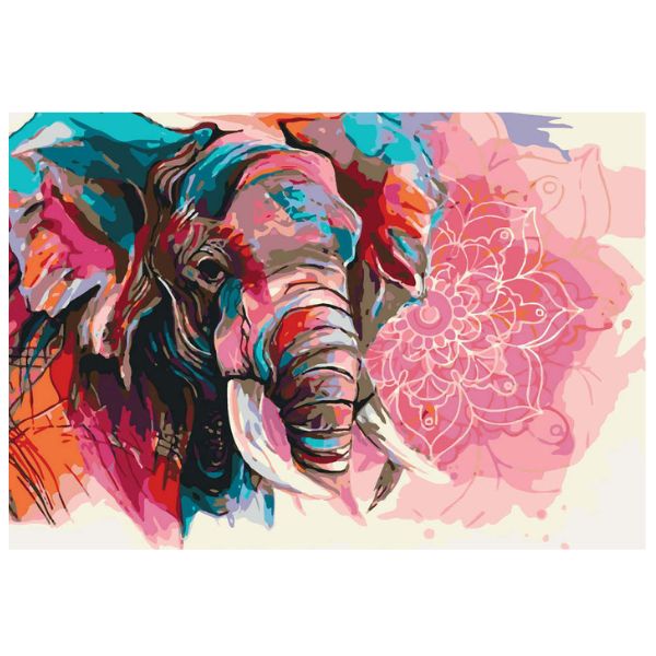 Colorful Elephant: Paint By Numbers Kit