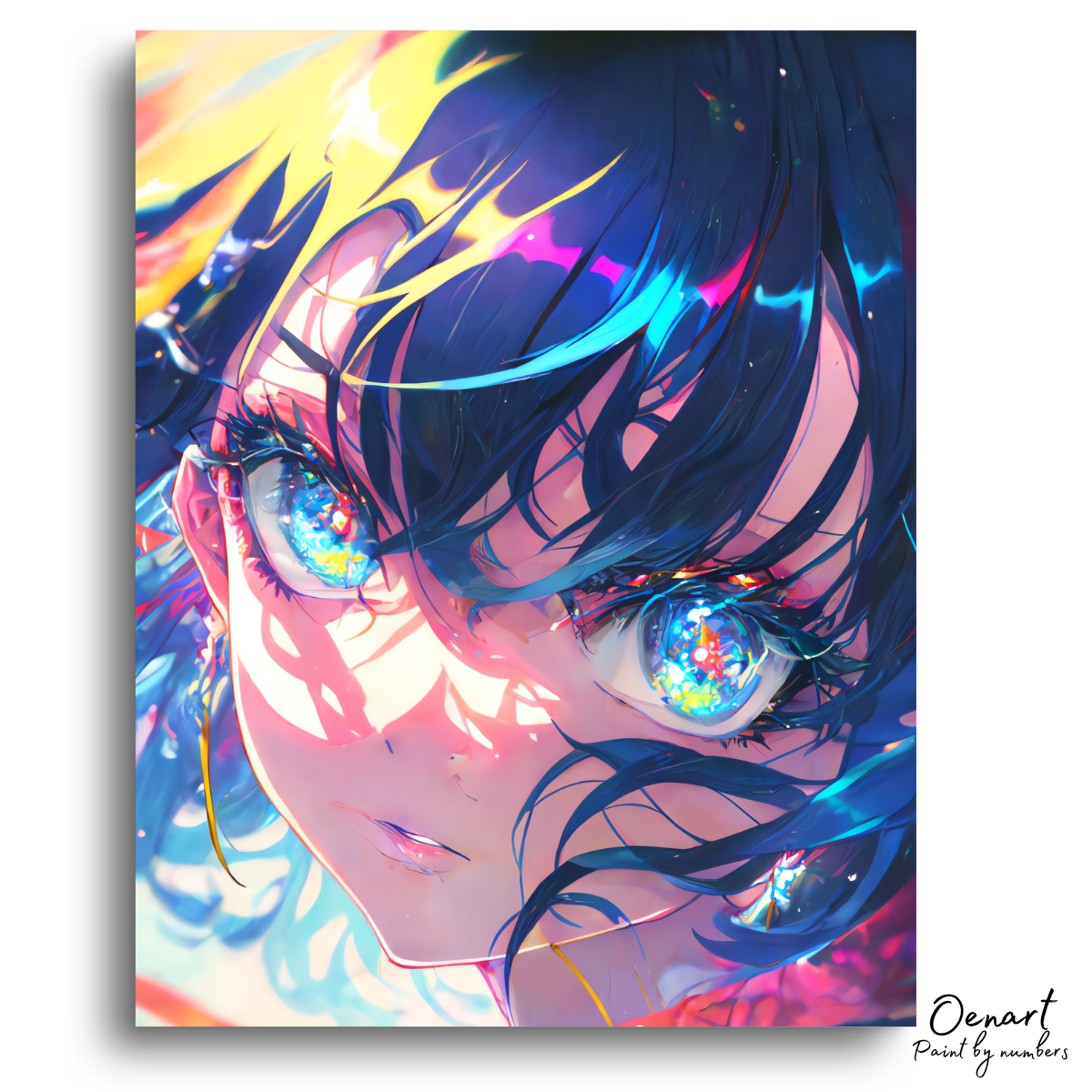 Cute Anime Girl with Beautiful Eyes - Anime Paint By Numbers Kit