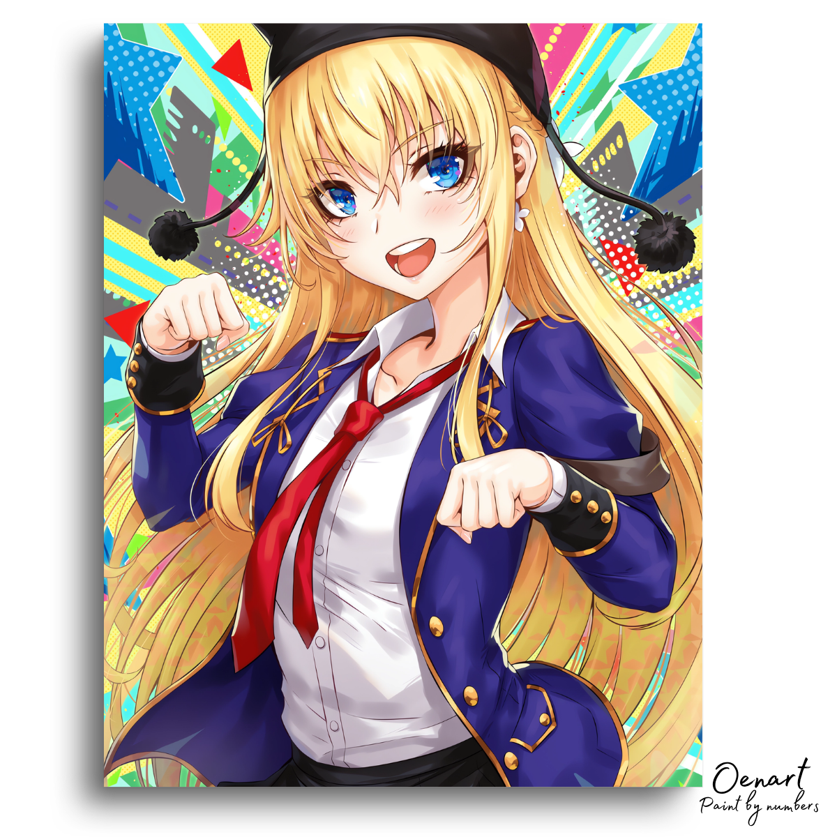 Cute Anime Girl with Blue Eyes - Anime Paint By Numbers Kit