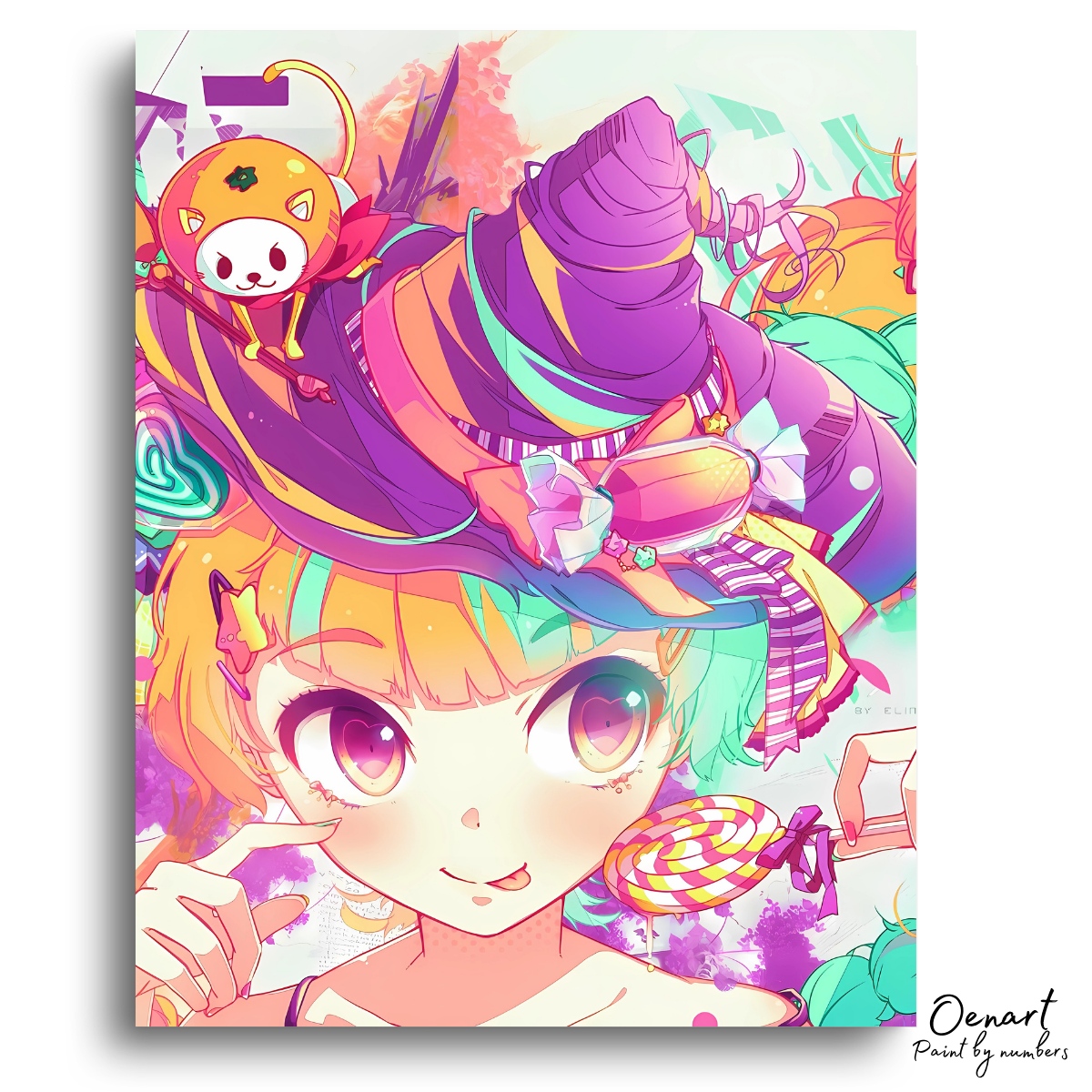 Cute Anime Witch Girl - Anime Paint By Numbers Kit