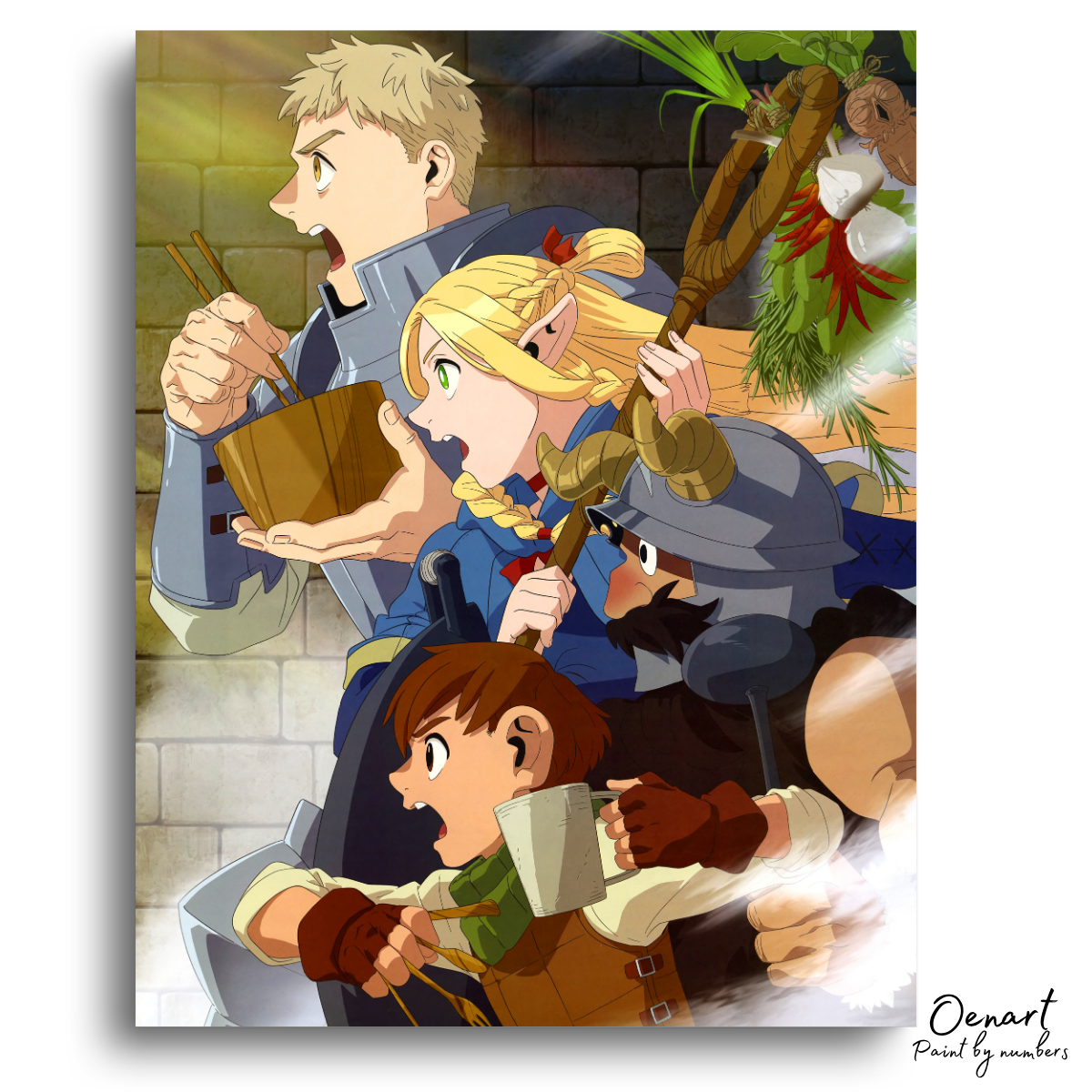 Delicious in Dungeon: Laios, Chilchuck, Senshi and Marcille - Anime Diamond Painting