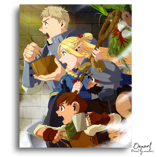 Delicious in Dungeon: Laios, Chilchuck, Senshi and Marcille - Anime Diamond Painting