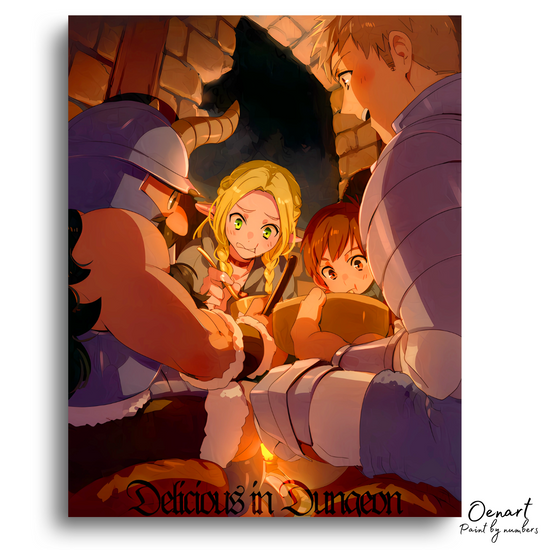 Delicious in Dungeon: Laios, Marcille, Senshi and Chilchuck - Anime Diamond Painting