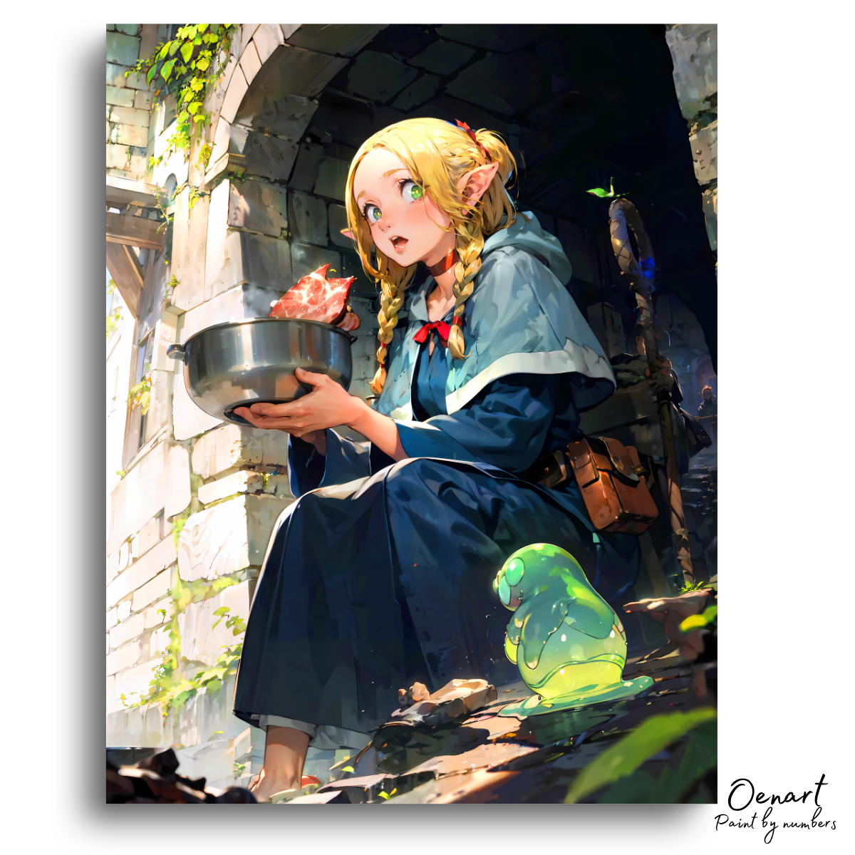 Delicious in Dungeon: Marcille Eating - Anime Paint By Numbers kit