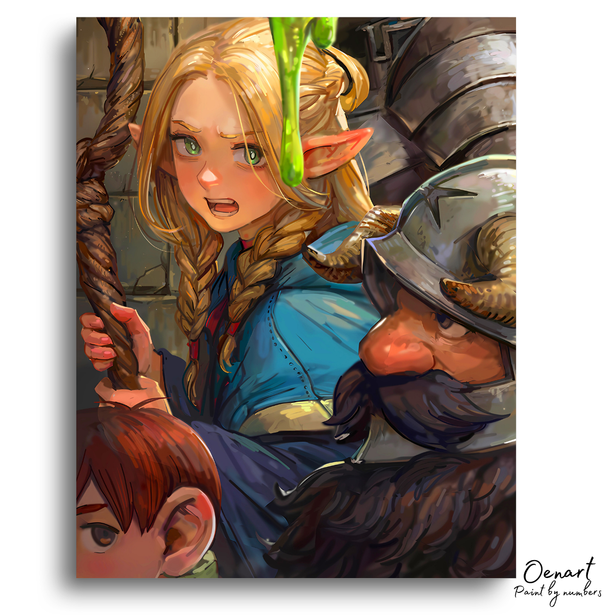 Delicious in Dungeon: Marcille, Senshi and Chilchuck - Anime Paint By Numbers kit