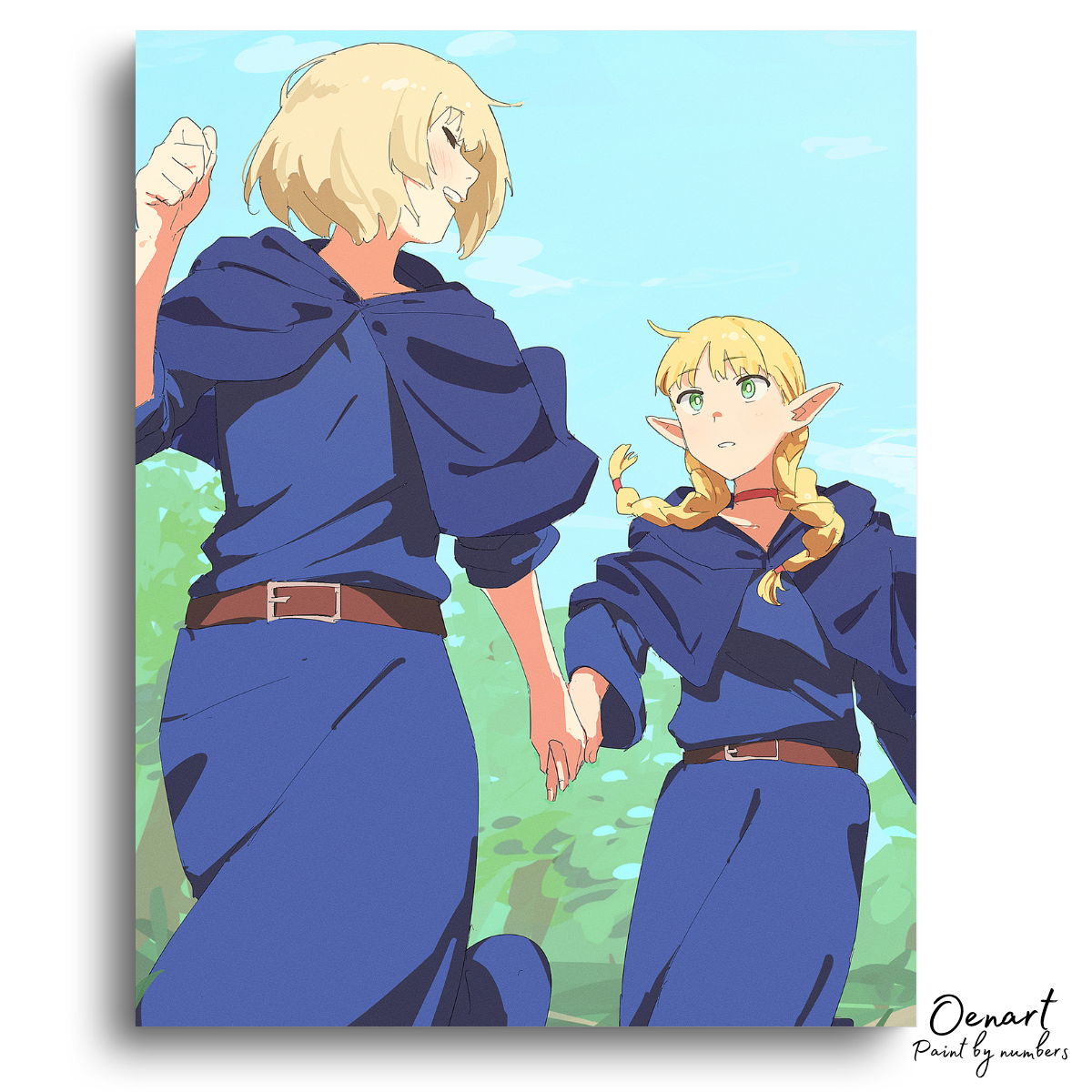 Delicious in Dungeon: Marcille and Falin Running - Anime Paint By Numbers kit