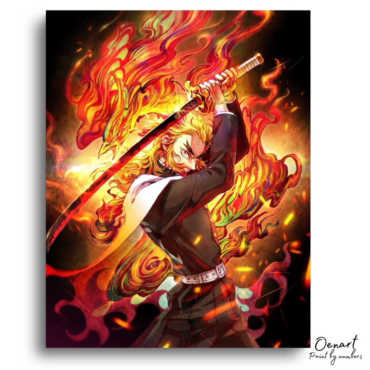 Demon Slayer: Fire It UP - Anime Paint By Numbers Kit