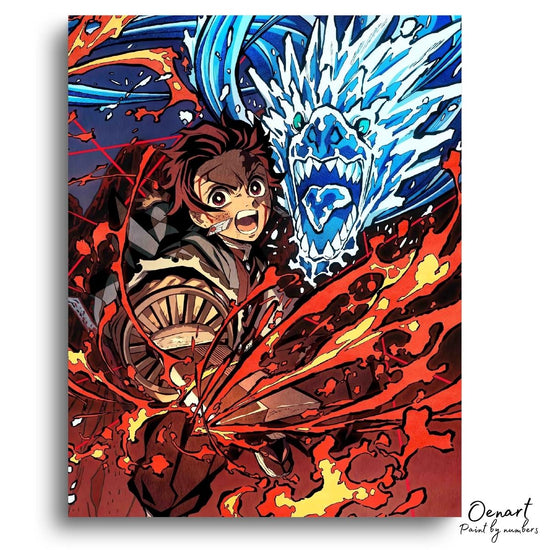 Demon Slayer: Ice & Fire - Anime Paint By Numbers Kit