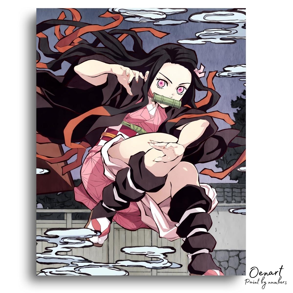 Demon Slayer: Nezuko Fight - Anime Paint By Numbers Kit