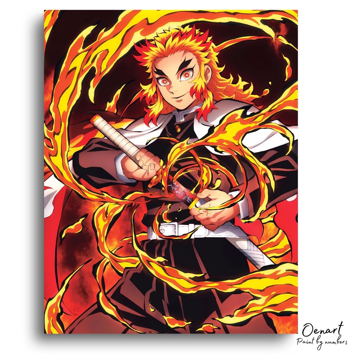 Demon Slayer: Rengoku Flame Breathing - Anime Diamond Painting