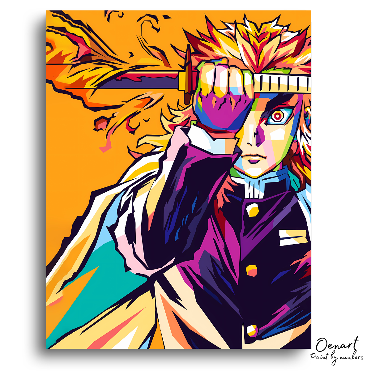 Demon Slayer: Rengoku Sun Breathing - Anime Paint By Numbers Kit