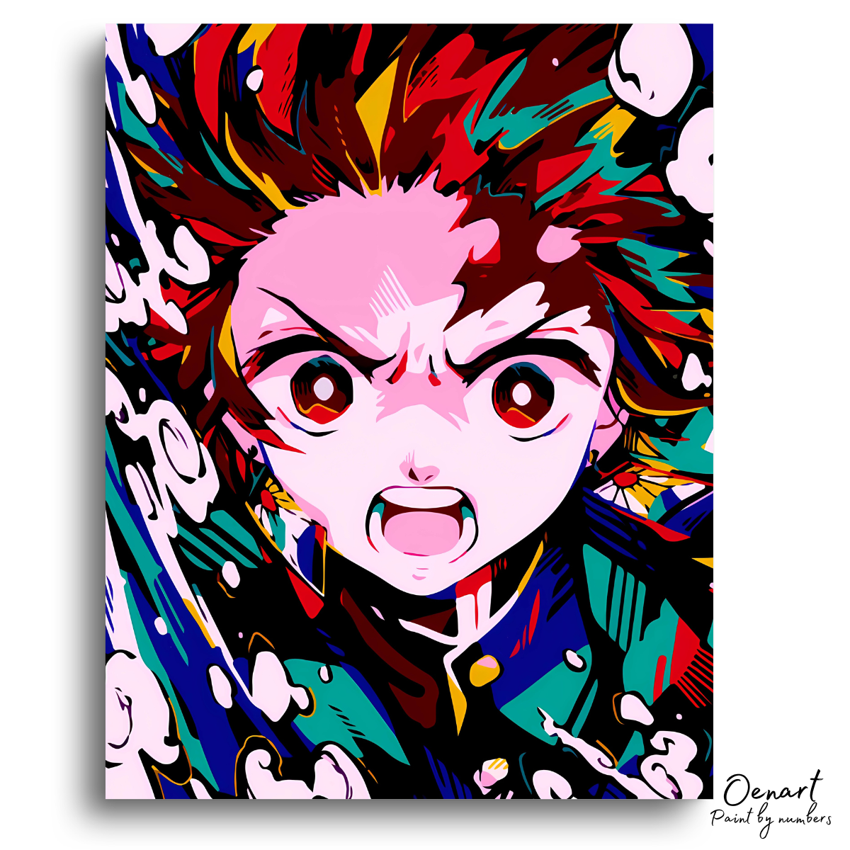 Demon Slayer: Tanjiro Colorful Art - Anime Paint By Numbers Kit