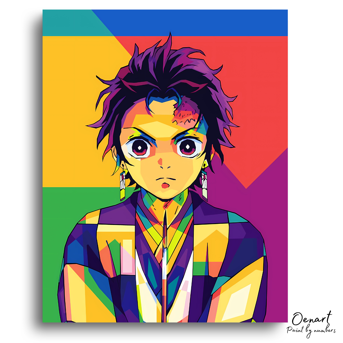 Demon Slayer: Tanjiro Kamado Pop Art - Anime Paint By Numbers Kit