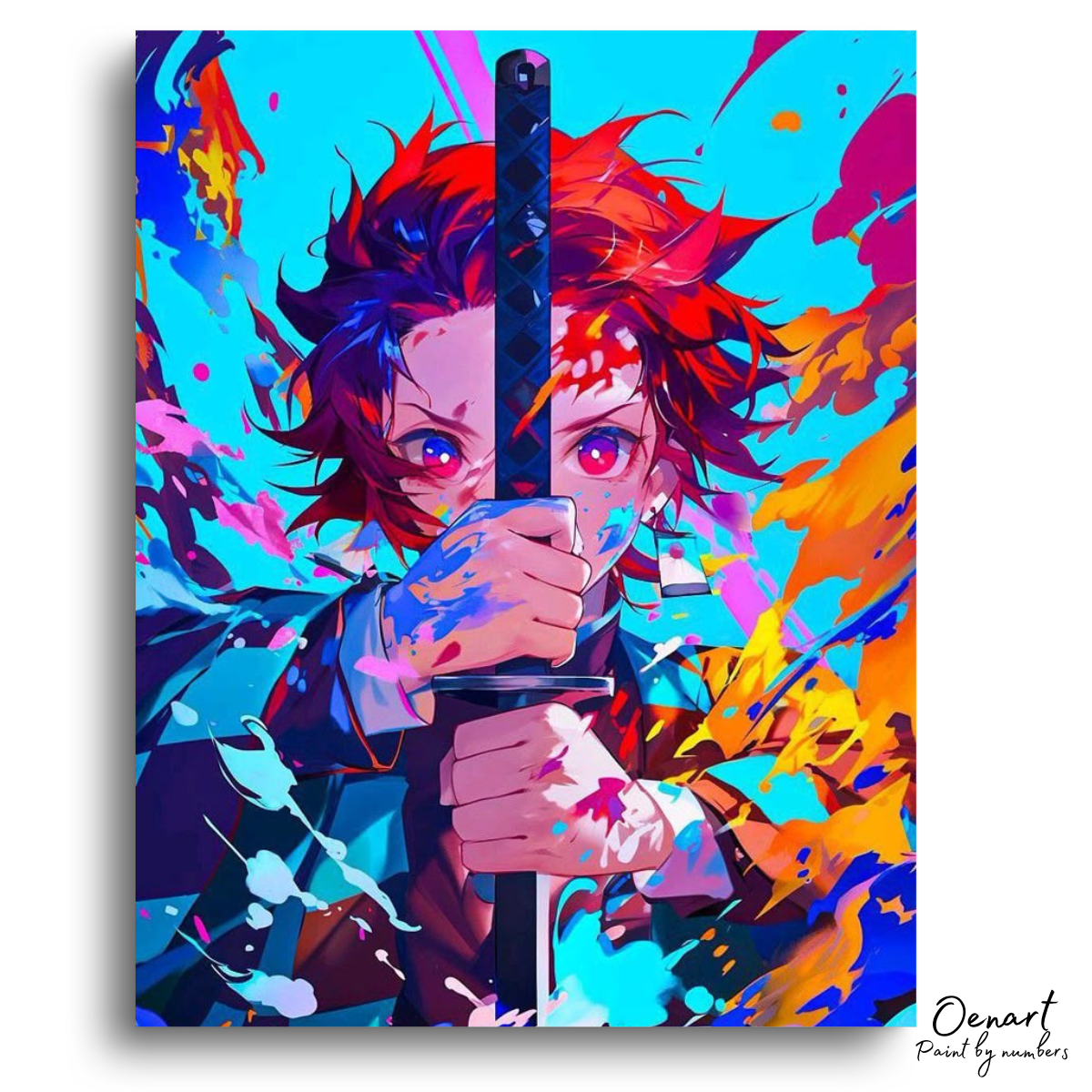 Demon_Slayer_Poster_Tanjiro_Rainbow_Colors_-_Anime_Paint_By_Numbers_Kit