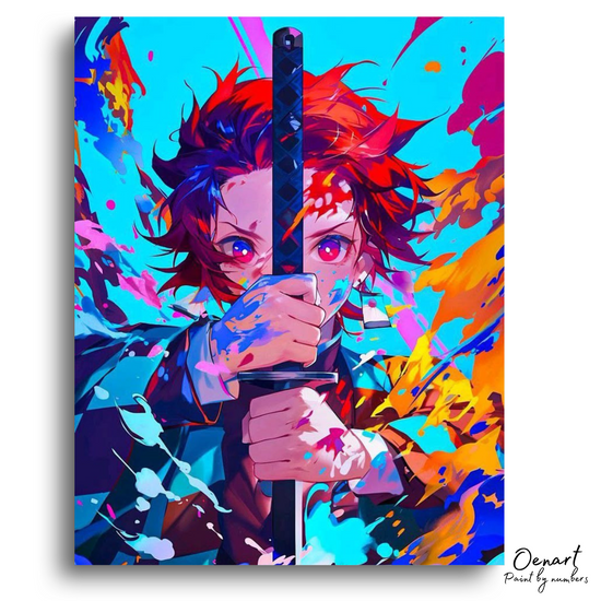 Demon_Slayer_Poster_Tanjiro_Rainbow_Colors_-_Anime_Paint_By_Numbers_Kit