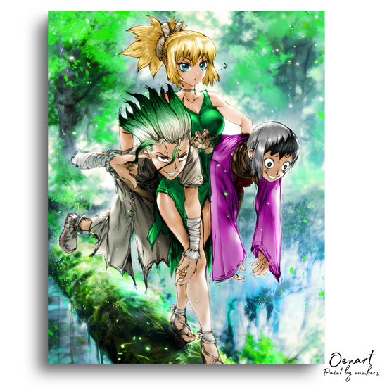 Dr. Stone: Kohaku Senku and Gen - Anime Diamond Painting
